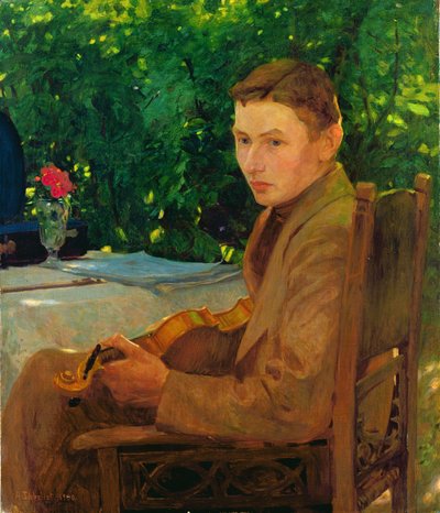 Retrato de Friedrich Ahlers-Hestermann (n. 1883) 1900 (óleo sobre lienzo) de Arthur Siebelist