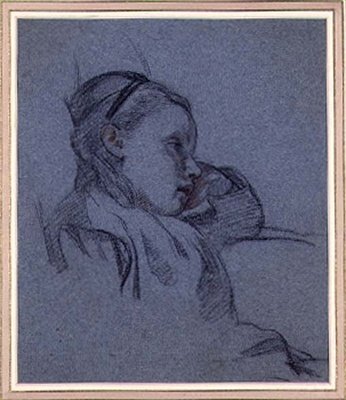 Retrato de una niña sentada, c.1870 de Arthur Stocks