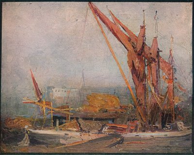 Barcazas de heno en el Támesis, 1905 de Arthur Streeton
