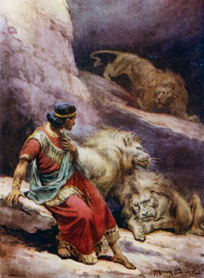 Daniel en el foso de los leones de Arthur Twidle