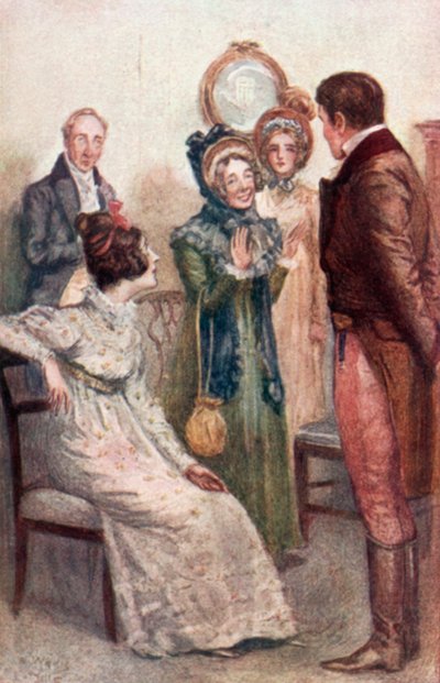 Ilustración para Emma de Jane Austen de Arthur Wallis Mills