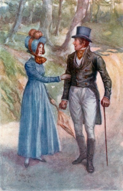 Ilustración para Emma de Jane Austen de Arthur Wallis Mills