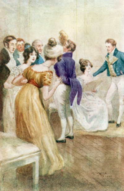 Ilustración para La abadía de Northanger de Jane Austen de Arthur Wallis Mills