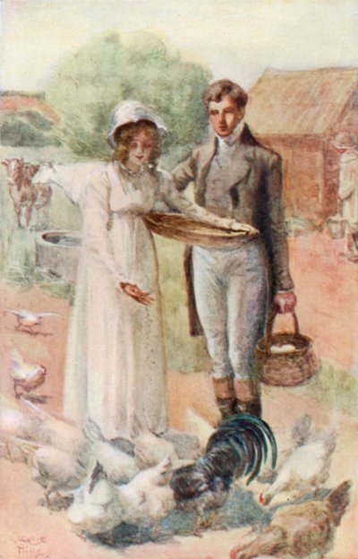 Ilustración para La abadía de Northanger de Jane Austen de Arthur Wallis Mills