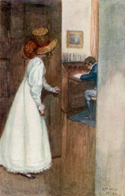 Ilustración para La abadía de Northanger de Jane Austen de Arthur Wallis Mills