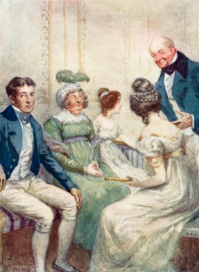 Ilustración para Persuasión de Jane Austen de Arthur Wallis Mills