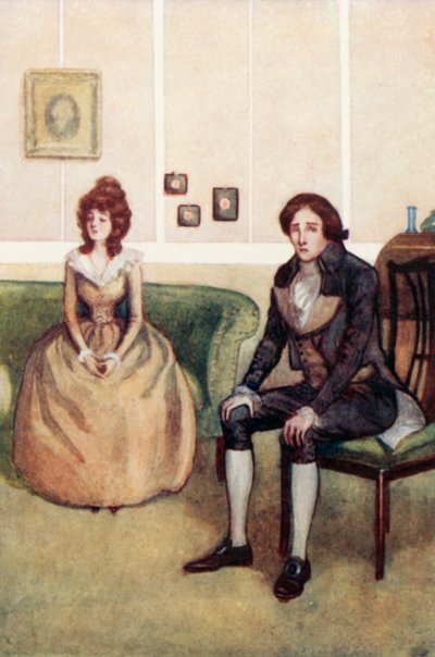 Ilustración para Sentido y Sensibilidad de Jane Austen de Arthur Wallis Mills