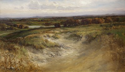 Paisaje; anteriormente usado como fondo en una vitrina de Historia Natural de Arthur Wilde Parsons
