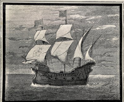 Galeón español del siglo XVI. Grabado. ESPAÑA. ARAGÓN. Zaragoza. Academia General Militar de Artist Unknown