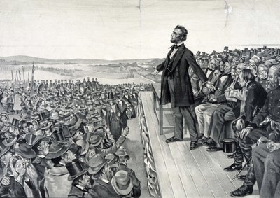 Abraham Lincoln en su famoso discurso del 19 de noviembre de 1863 de Artist Unknown