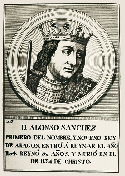 Alfonso I, "El Batallador" (1073-1134). Rey de Aragón y Navarra (1104-1134). de Artist Unknown