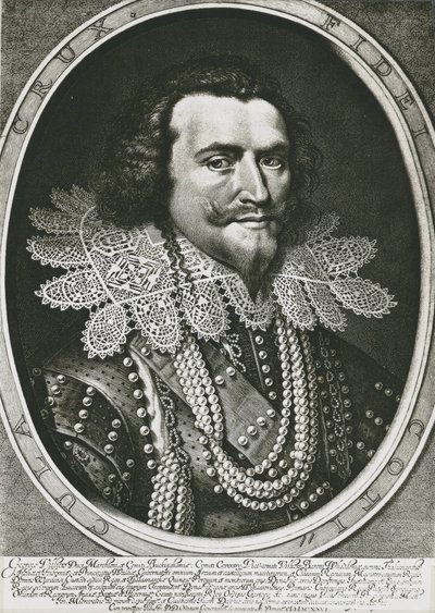 BUCKINGHAM, Jorge Villiers, duque de (1592-1628). Político británico, favorito de Jacobo I y Carlos I. Aguafuerte. de Artist Unknown