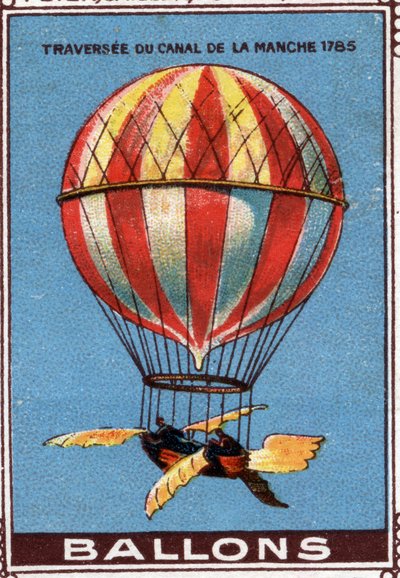 Globo durante la travesía del Canal de la Mancha de Artist Unknown