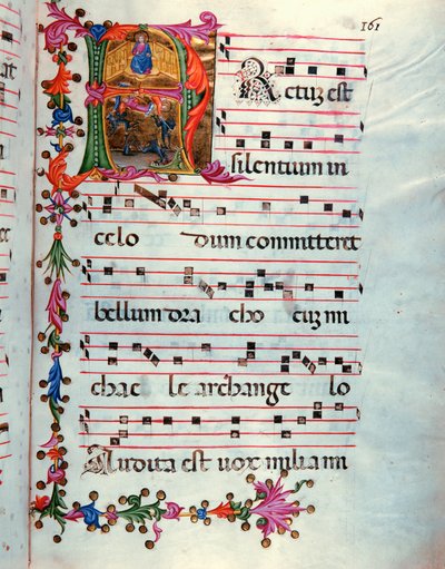 Cristo Juez y el Arcángel Miguel luchando contra los demonios de Artist Unknown