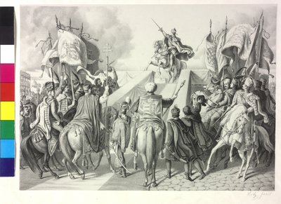 Coronación de Fernando I de Austria al rey de Hungría en Bratislava el 28 de de septiembre de 1830 de Artist Unknown