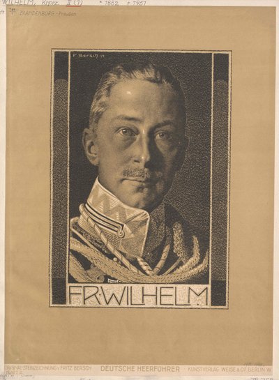 Príncipe heredero del imperio alemán y de Prusia Wilhelm (huella) de Artist Unknown