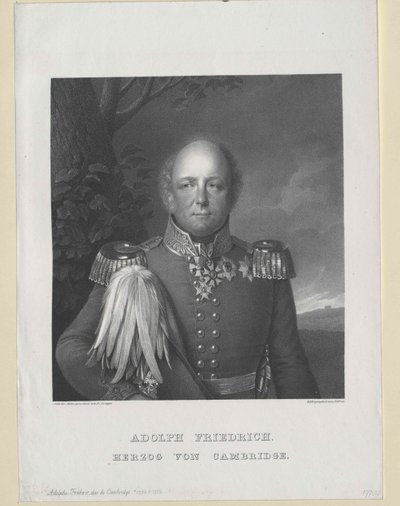 Duque de Cambridge Adolf Friedrich de Artist Unknown