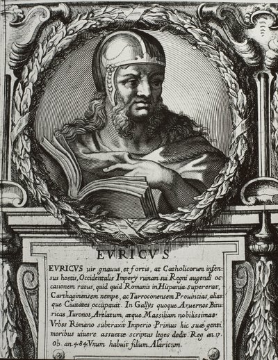 EURICO (420-484). Rey de los visigodos (466-484). Grabado. de Artist Unknown