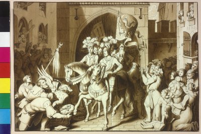 El emperador Charles V. y sus hermanos Ferdinand I que se convierten en su ocupación en Viena del casco de la fatalidad pasha Michael Oglu presente de Artist Unknown