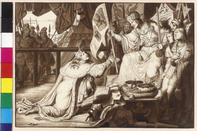 El emperador Rodolfo enfeuda al rey Ottokar con Bohemia y Moravia de Artist Unknown