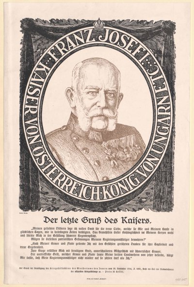 Emperador de Austria Francisco José I de Artist Unknown