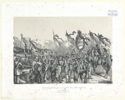 Funeral del en 13 y 14 de marzo de 1848 persona muerta en combate de Artist Unknown