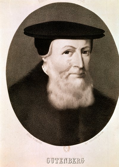 GUTENBERG Johannes: Retrato (aguafuerte) de Artist Unknown