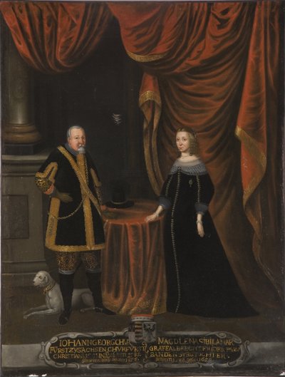 Juan Jorge I de Sajonia y Magdalena Sibila de Prusia (óleo sobre lienzo) de Artist Unknown