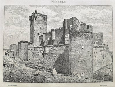 Medina del Campo. El Castillo de la Mota. Grabado. ESPAÑA. ARAGÓN. Zaragoza. Academia General Militar de Artist Unknown