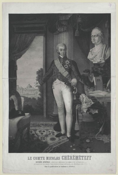 Nikolai Petrowitsch cuenta Sheremetev de Artist Unknown
