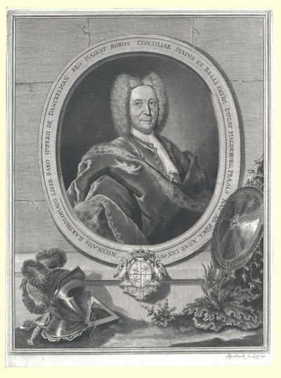 Nikolaus Bartholomew Barón von Danckelmann (huella) de Artist Unknown