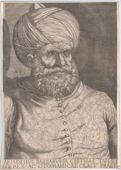 Gobernante otomano en Argel Chaireddin Barbarroja (impresión) de Artist Unknown