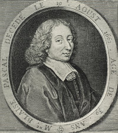 PASCAL, Blaise (1623-1662). Matemático, físico y filósofo francés. Grabado de Artist Unknown