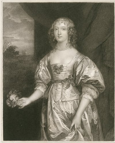 Retrato de Elizabeth Cecil (grabado) de Artist Unknown