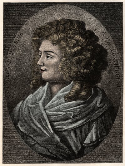 Retrato de Manon (Jeanne Marie) Roland Philipon dite Madame Roland (1754-1793) a la Concierge, miembro de la facción girondina durante la Revolución Francesa - de Artist Unknown