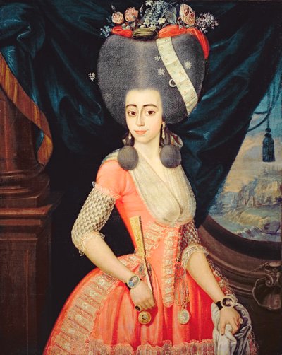 Retrato de una dama elegante, c.1790 (óleo sobre lienzo) de Artist Unknown