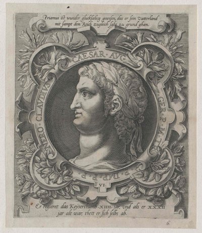 El emperador romano Nerón (huella) de Artist Unknown