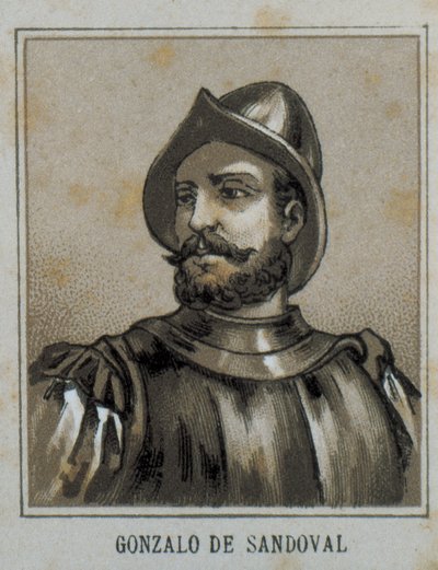 SANDOVAL, Gonzalo de (1497-1527). Conquistador español en Nueva España (México). Grabado. de Artist Unknown