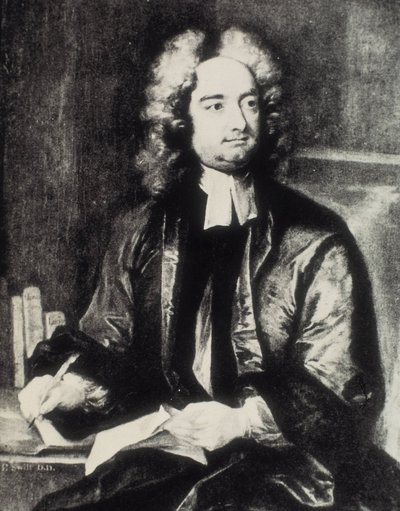 SWIFT, Jonathan (1667-1745). Clérigo y escritor satírico irlandés. Retrato como deán de la catedral de San Patricio de Dublín según pintura de Charles Jervas (1675-1739). Grabado. Colección particular de Artist Unknown