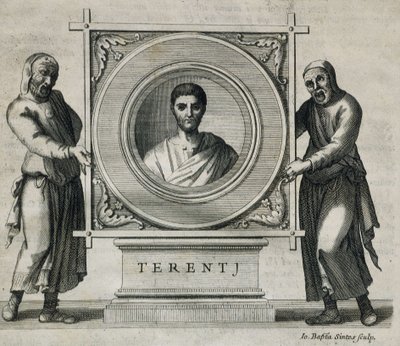TERENCE, Publio Terencio Afer (190-154 a.C.). Dramaturgo durante la República romana. Grabado. 1736. Grabado de Artist Unknown