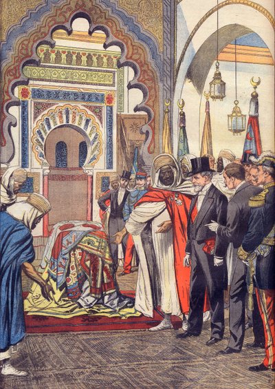 El Presidente de la República Francesa, Emile Loubet, visita la Mezquita de Sidi Bou Medine, Tlemcen, Argelia. de Artist Unknown