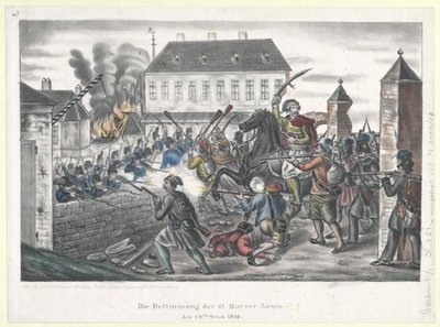 El asalto de la línea St. Marxer el 28 de octubre de 1848 de Artist Unknown