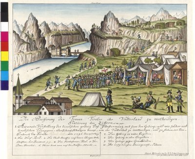El entusiasmo de los fieles tiroleses su patria a la defensa - Pass Finstermuenz de Artist Unknown