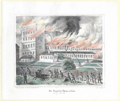 El incendiario del odeón de Viena el 28 de octubre de 1848 de Artist Unknown