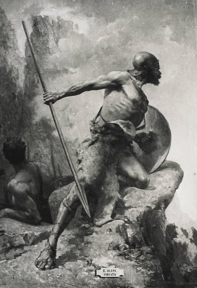 VIRIATO (190-139 A.C.). Líder del pueblo lusitano que se resistió a la expansión romana en las regiones del oeste de Hispania. Grabado de Artist Unknown