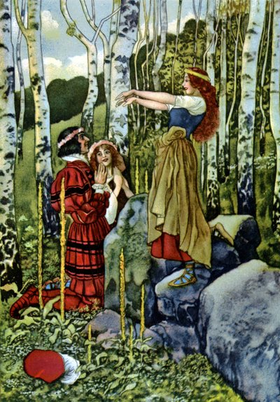 Como gustéis, El falso matrimonio de Orlando y Rosalinda, c.1880 (grabado) de Artus Scheiner