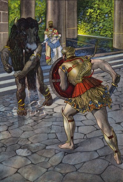 Heracles enfrentando al Minotauro de Artus Scheiner