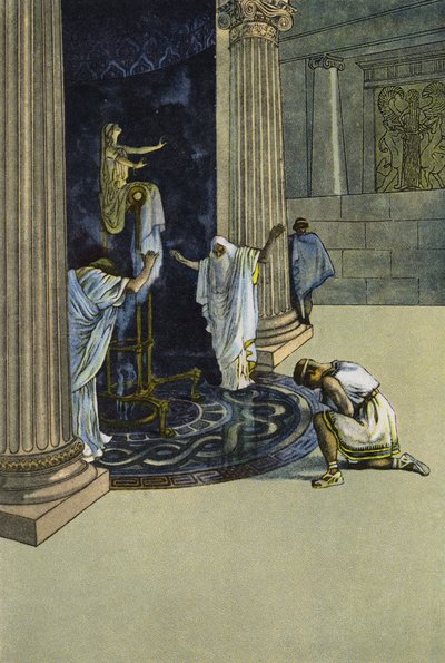 Orestes es ordenado por Apolo a ir a Tauris y llevar la estatua de Artemisa a Atenas de Artus Scheiner