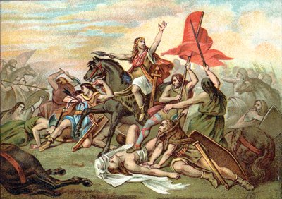 Batalla de Tolbiac (conversión de Clodoveo) de Ary (after) Scheffer