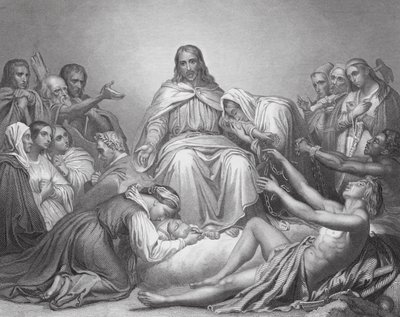 Cristo Consolador, Lucas, Cap IV, vs 16, 21 (grabado) de Ary (after) Scheffer